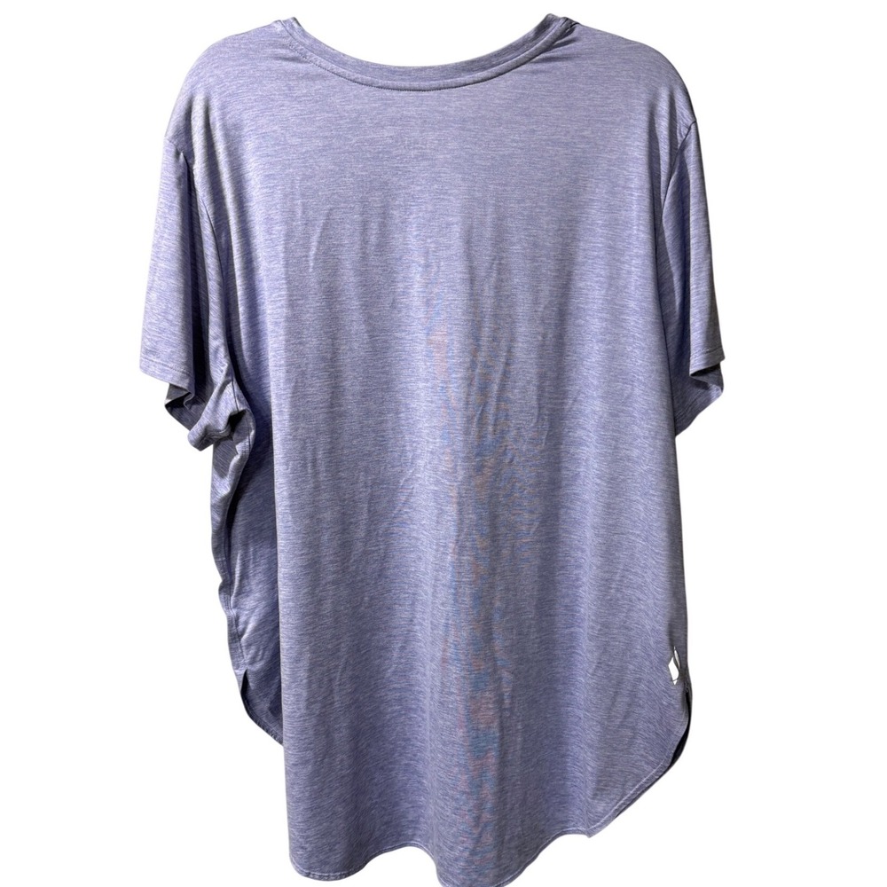 Skechers Women‎ 2X Purple Heathered Short Sleeve Crew Neck Athleisure Tee Shirt - Picture 6 of 8